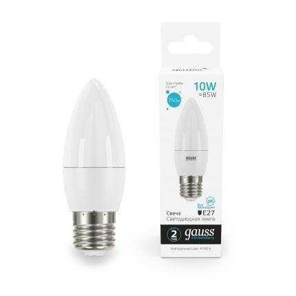 Лампа светодиодная Gauss E27 10W 4100K матовая 30220 
