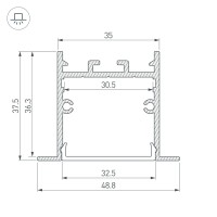  - Профиль SL-LINIA49S-F-2000 ANOD BLACK (Arlight, Алюминий)