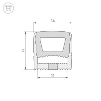  - Силиконовый профиль WPH-FLEX-1414-TOP-S11-5m WHITE (Arlight, Силикон)