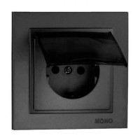  - Розетка 2К+З Mono Electric Despina 16A 250V с крышкой винтовое подключение графит 102-202021-118