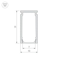  - Профиль PIK-1019-2000 ANOD (Arlight, Алюминий)