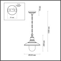  - Уличный подвесной светильник Odeon Light Campa 4965/1