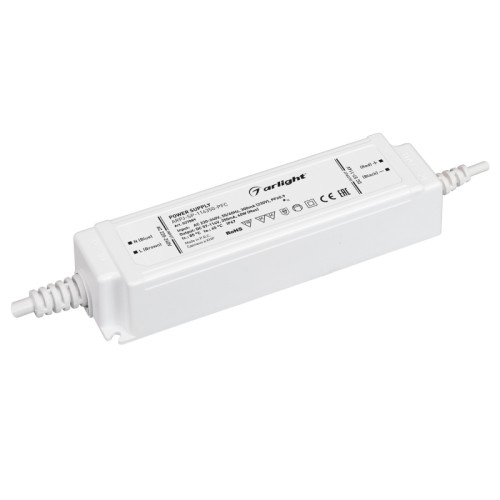 Блок питания ARPJ-SP-114350-PFC (40W, 57-114V, 0.35A) (Arlight, IP67 Пластик, 5 лет) Источник тока с гальванической развязкой для светильников и мощных светодиодов. Входное напряжение 220-240 VAC. Выходные параметры: 57-114 В, 350 mА, 40 Вт. Встроенный PFC >0.9. Герметичный пластиковый корпус IP 67. Габаритные размеры длина 150 мм, ширина 40 мм, высота 30 мм. Гарантийный срок 5 лет.