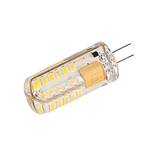 Светодиодная лампа AR-G4-1237DS-2.5W-12V Day White (Arlight, Открытый) Лампа G4 в силиконе. БЕЛЫЙ дневной 4000-4500К, мощность 2.5 W, питание 12V. Epistar 3014, 48LED. Св.поток 200 лм, угол 270 градусов, размеры DxL - 12 х 37 мм.
