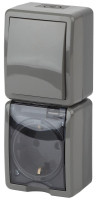  - Блок розетка-выключатель ЭРА Эксперт IP54 16A 250V 11-7407-03 Б0036005
