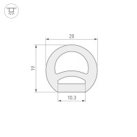  - Силиконовый профиль WPH-FLEX-D20-TOP-S10-5m WHITE (Arlight, Силикон)