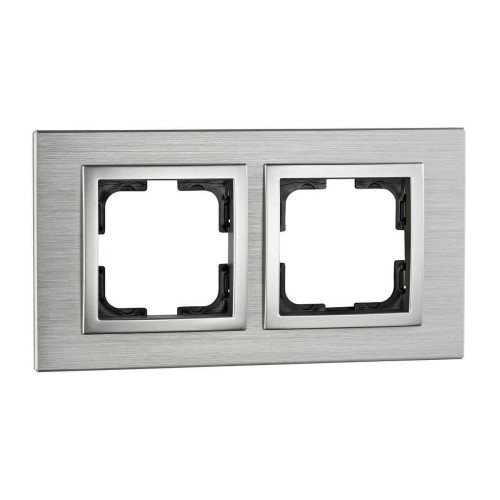 Рамка 2-постовая Mono Electric Style Aluminium серебро 107-800000-161 