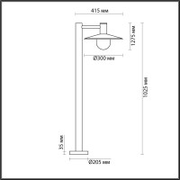  - Уличный светильник Odeon Light Furcadia 4833/1F