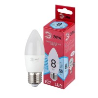  - Лампа светодиодная ЭРА E27 8W 4000K матовая LED B35-8W-840-E27 R Б0050695