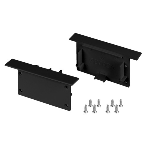 Заглушка SL-LINIA62-FS BLACK (Arlight, Пластик) Заглушки для профиля SL-LINIA62-F-2500 BLACK. Цвет - черный. В комплекте 2 заглушки, 8 шурупов. Цена за комплект.