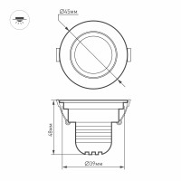  - Светодиодный светильник LTM-R45WH 3W Day White 30deg (Arlight, IP40 Металл, 3 года)