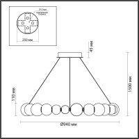  - Подвесной светодиодный светильник Odeon Light Crystal 5007/45L