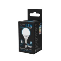  - Лампа светодиодная Gauss E14 6.5W 6500K матовая 105101307