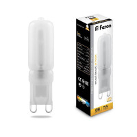  - Лампа светодиодная Feron G9 7W 2700K Прямосторонняя Матовая LB-431 25755