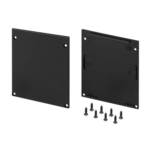 Заглушка SL-LINE-6070 BLACK (Arlight, Пластик) Под заказ от 50 компл. Пара заглушек черного цвета для профиля SL-LINE-6070 BLACK. В комплекте 2 заглушки, 8 черных шурупов. Цена за весь комплект.