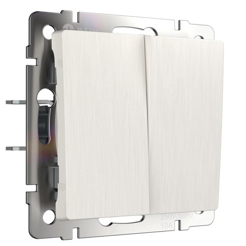 Выключатель Werkel двухклавишный перламутровый рифленый WL13-SW-2G 4690389124419 