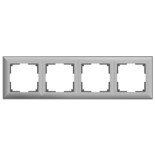 Рамка Werkel Fiore на 4 поста серебряный WL14-Frame-04 4690389109164 