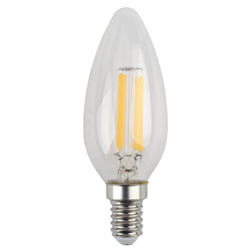 Лампа светодиодная филаментная ЭРА E14 5W 2700K прозрачная F-LED B35-5W-827-E14 Б0019002 
