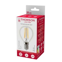  - Лампа светодиодная филаментная Thomson E14 7W 2700K шар прозрачная TH-B2083