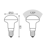  - Лампа светодиодная Gauss E14 6W 3000K матовая 63116