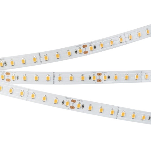 Лента RTW-5000SC 24V Day SP5000-Veg 10mm (2835, 112 LED/m, SHOP) (Arlight, Открытый) Герметичная лента IP54 (защитное покрытие), светодиоды smd 2835, 112шт/м (560шт на 5м), белая плата 10мм, скотч 3М. Цвет СПЕЦИАЛЬНЫЙ ДНЕВНОЙ 5000K для зеленых овощей и фруктов. Питание 24V, мощность 18.4 Вт/м (92 Вт на 5м), угол 120°, цветопередача CRI>85. Размеры 5000х10x1,5мм. Мин.отрезок 71,43мм, 8 шт светодиодов. Пакет 5м. Цена за 1м. Обязательная установка на профиль.