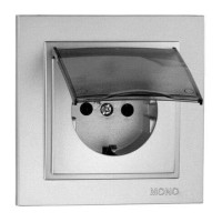  - Розетка 2К+З Mono Electric Despina 16A 250V с крышкой винтовое подключение серебро 102-212121-118