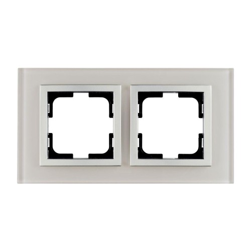Рамка 2-постовая Mono Electric Style Glass белое стекло 107-710000-161 