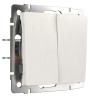 Выключатель Werkel двухклавишный проходной перламутровый рифленый WL13-SW-2G-2W 4690389124426 - Выключатель Werkel двухклавишный проходной перламутровый рифленый WL13-SW-2G-2W 4690389124426