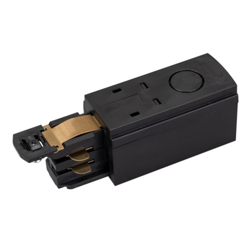 Коннектор питания LGD-4TR-CON-POWER-L-BK (D) (Arlight, IP20 Пластик, 3 года) Коннектор-заглушка для подачи питания в треки 4TR, левая (определение левого коннектора происходит относительно нейтрали у системы). Цвет черный. Габаритные размеры 103х32х32мм. Совместим только с шинопроводом серии D3P.