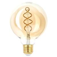  - Лампа светодиодная филаментная ЭРА E27 7W 2400K прозрачная F-LED G95-7W-824-E27 spiral gold Б0047663