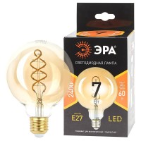  - Лампа светодиодная филаментная ЭРА E27 7W 2400K прозрачная F-LED G95-7W-824-E27 spiral gold Б0047663