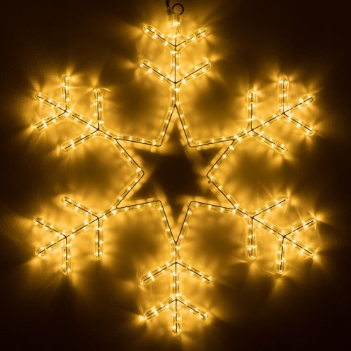 Фигура ARD-SNOWFLAKE-M4-750x750-324LED Warm (230V, 18W) (Ardecoled, IP65) Светодиодная фигура СНЕЖИНКА. Размер 750x750 мм. Цвет светодиодов ТЕПЛЫЙ БЕЛЫЙ (3000 К), постоянное свечение. 324 светодиода. Напряжение питания 230 В, потребляемая мощность 18 Вт, степень пылевлагозащиты IP65. Фигура укомплектована проводом питания для подключения к сети 230 В (без вилки питания).