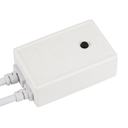 Контроллер ARD-CLASSIC (230V, 250W) (Ardecoled, Закрытый) RGB контроллер со встроенными режимами для управления светодиодными гирляндами серии CLASSIC (IP65) и синхронизации их работы. Динамическая смена режимов свечения гирлянды. Напряжение питания AC 230V, мощность нагрузки 250W, ток нагрузки 3x0.36A. Поддерживает управление до 1600 светодиодов. Степень защиты от воздействия окружающей среды IP44. Габариты 55.7x88.2mm