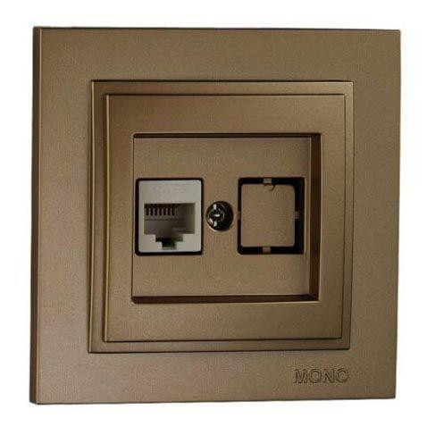 Розетка компьютерная RJ45 Mono Electric Despina 6 кат бронза 102-232305-125 