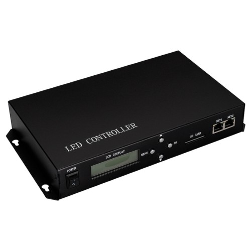 Контроллер HX-803TC-2 (170000pix, 220V, SD-card, TCP/IP) (Arlight, -) Master-контроллер для синхронизации до 255 контроллеров HX-801RA, HX-801RC, HX-802RA, 2 выходных Ethernet-порта до 177 000 пикселей, без прямого выхода на ленты и модули. Онлайн управление с ПК запись программ ПО LED Studio. Воспроизведение с SD-карты (ПО LED Build). Внешнее управление с DMX консоли. Напряжение 230 В. ПДУ в комплекте, размер 270×150×44 мм.