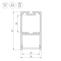  - Профиль SL-LINE-3667-2000 ANOD (Arlight, Алюминий)