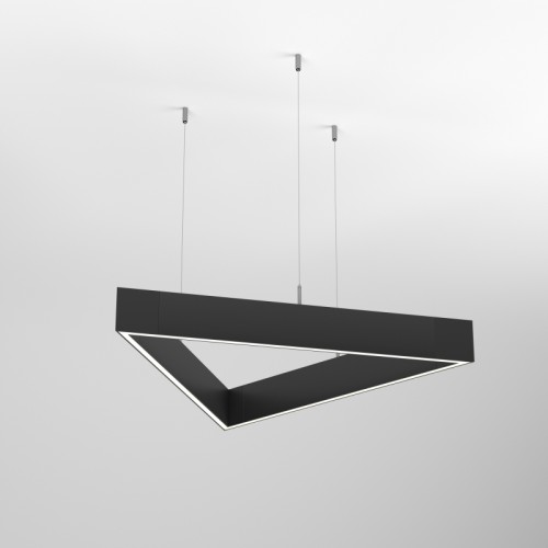 Светильник ALT-LINEAIR-TRIANGLE-FLAT-UPDOWN-DIM-1375-130W Day4000 (BK, 100 deg, 230V) (Arlight, IP20 Металл, 3 года) Подвесной треугольный светильник с возможностью диммирования и свечением вверх и вниз. Мощность 129 Вт, св. поток 11700 лм, 90 лм/Вт, дневной 4000 K, CRI>80, угол 100+100°, напряжение питания 230 В. Черный линейный корпус из алюминия, экран пластик, степень защиты IP20. Размер: длина 1376 мм, ширина 1191 мм, высота 94 мм, длина одной грани 1376 мм. Длина подвеса 1500 мм. Монтаж подвесной. Драйвер 33-40 В, 750 мА, пульсация 