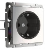 Розетка Werkel с заземлением и шторками глянцевый никель WL02-SKGS-01-IP44 4690389075810 - Розетка Werkel с заземлением и шторками глянцевый никель WL02-SKGS-01-IP44 4690389075810