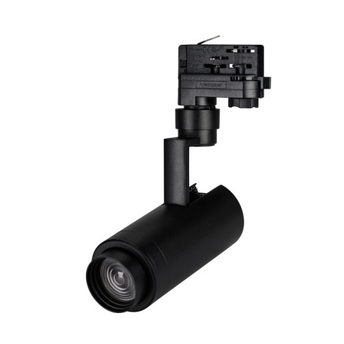 Светильник LGD-ZEUS-TRUECOLOR-4TR-R67-10W Warm3000 CRI98 (BK, 20-60 deg, 230V) (Arlight, IP20 Металл, 5 лет) Светильник подвесной для треков/шин 4 провода. Мощность 10 Вт, св. поток 785 лм, 79 лм/Вт, теплый 3000 K, CRI98, изменяемый угол 20-60°°, напряжение питания 230 В. Черный корпус из алюминия, материал линзы PMMA, степень защиты IP20. Размер: длина 155 мм, ширина 67 мм, высота 180 мм. Монтаж на трек 3-фазный. Драйвер 27-38 В, 500 мА, пульсация 
