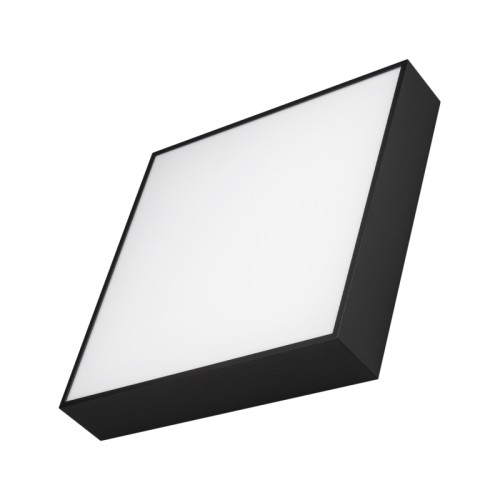Светильник SP-QUADRO-S350x350-30W Warm3000 (BK, 120 deg, 230V) (Arlight, IP40 Металл, 3 года) Накладной светильник. Мощность 30 Вт, св. поток 2000-2540 лм, 85 лм/Вт, теплый 3000 K, CRI>90, угол 120°, напряжение питания 230 В. Черный квадратный корпус из алюминия, экран PC, степень защиты IP40. Размер: длина 350 мм, ширина 350 мм, высота 64 мм. Монтаж накладной. Драйвер 27-42 В, 800 мА, пульсация 