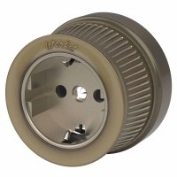  - Розетка Werkel с заземлением и шторками Ретро бронзовый WL19-10-02 4690389143380
