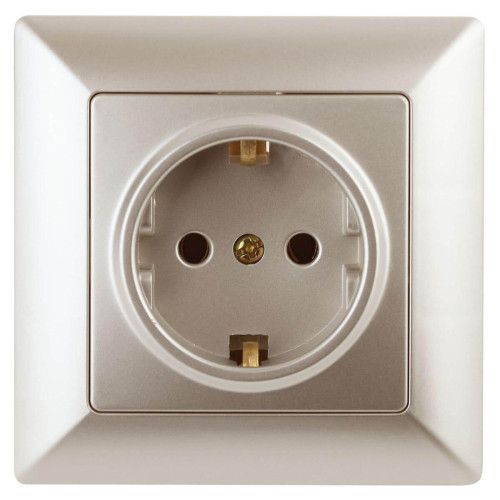Розетка ЭРА Intro Solo Schuko 2P+E 16A 250V шампань 4-202-04 Б0043315 