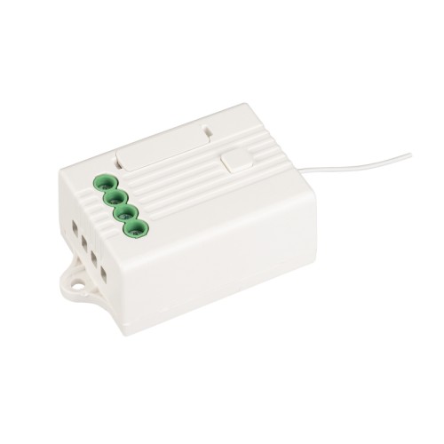 INTELLIGENT ARLIGHT Релейный модуль TUYA-701-WF-SUF (230V, 5A) (IARL, IP20 Пластик, 3 года) Релейный модуль одноканальный, для включения и выключения любой нагрузки (источники света, вентиляторы, приводы, бытовая техника и т.п.) управляемых по 230в, до 5А на резистивной нагрузке. Совместим с RF панелями TUYA-228-*-RF. Входное / выходное напряжение 230В. Управление через WI-FI 2.4ГГц.Управляется панелями серии TY-228-х-RF, совместим с платформой TUYA, и АЛИСА от ЯНДЕКС. Управление со смартфона через приложение INTELLIGENT ARLIGHT.