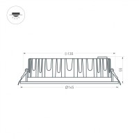  - Светодиодный светильник LTD-145WH-FROST-16W White 110deg (Arlight, IP44 Металл, 3 года)