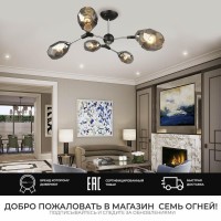  - Потолочная люстра Seven Fires Betney SF3330/6C-BK-CR-SMK