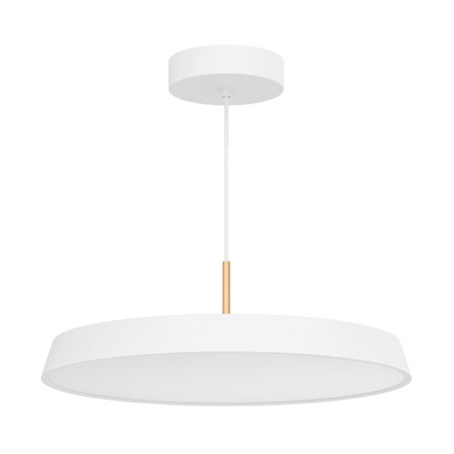 Светильник SP-ELEGANT-R500-37W Day4000 (WH, 120 deg, 230V) (Arlight, IP20 Металл, 3 года) Подвесной светильник. Мощность 37 Вт, св. поток 3071 лм, 83 лм/Вт, дневной 4000 K, CRI>80, угол 120°, напряжение питания 230 В. Белый круглый корпус из стали, экран PMMA, степень защиты IP20. Размер: диаметр 500 мм, высота 50 мм, размер чаши: диаметр 160 мм, высота 35 мм. Монтаж подвесной, длина подвеса 1200мм. Драйвер 40-67 В, 600 мА, пульсация 