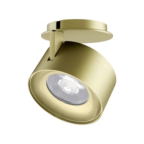 Модуль светодиодный PLURIO-LAMP-R77-9W Warm3000 (A-BRS, 36 deg, 2-2, 38V, 200mA) (Arlight, Металл) Мощность 9 Вт, св. поток 500 лм, 79 лм/Вт, теплый 3000 K, CRI90, угол 36°, напряжение питания 230 В. Цвет Темная латунь, круглый корпус из Алюминий, степень защиты IP20. Размер: 78*62 мм. Монтаж На базу PLURIO. Драйвер 38 В, 200 мА, пульсация 