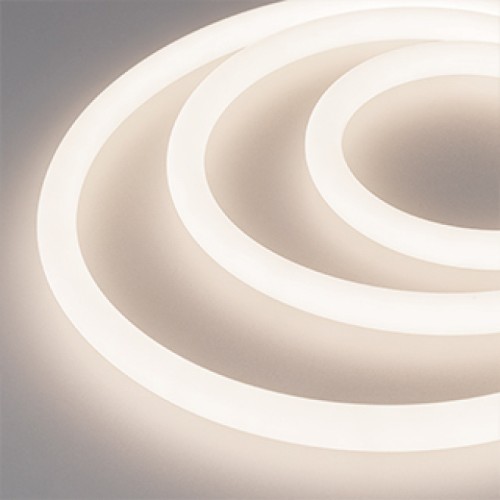 Лента герметичная MOONLIGHT-TOP-A336-D18mm 24V Day4000 360deg (14.4 W/m, IP65, 2835, 5m, wire x1) (Arlight, Вывод прямой, 3 года) Гибкая герметичная лента (неон серии MOONLIGHT), сечение 18×18 мм. Светодиоды SMD 2835 336 шт/м. Цвет свечения ДНЕВНОЙ (4000 К), индекс цветопередачи CRI>90, световой поток 950 лм/м, угол излучения 360°. Мощность 14.4 Вт/м, питание 24 В. Класс пылевлагозащиты IP65. Размеры 5000×18×18 мм. Произвольная резка. Изгиб согласно метки на корпусе, минимальный радиус изгиба 120 мм. Кабель питания длиной 500 мм, вывод с одной стороны вдоль линии сечения неона. Катушка 5 м. Цена за 1 м. Гарантия 3 года.