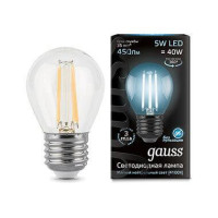  - Лампа светодиодная филаментная Gauss E27 5W 4100K прозрачная 105802205