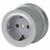  - Розетка Werkel с заземлением и шторками Ретро матовый хром WL19-10-02 4690389143458